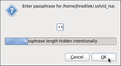 Entering a passphrase